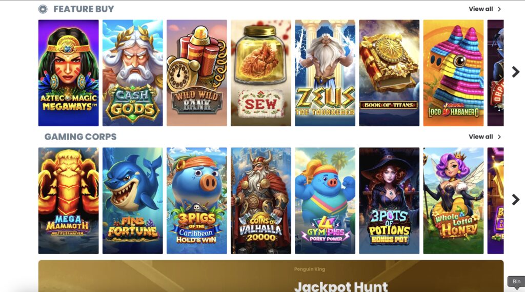 Huge games library at non Gamstop casinos