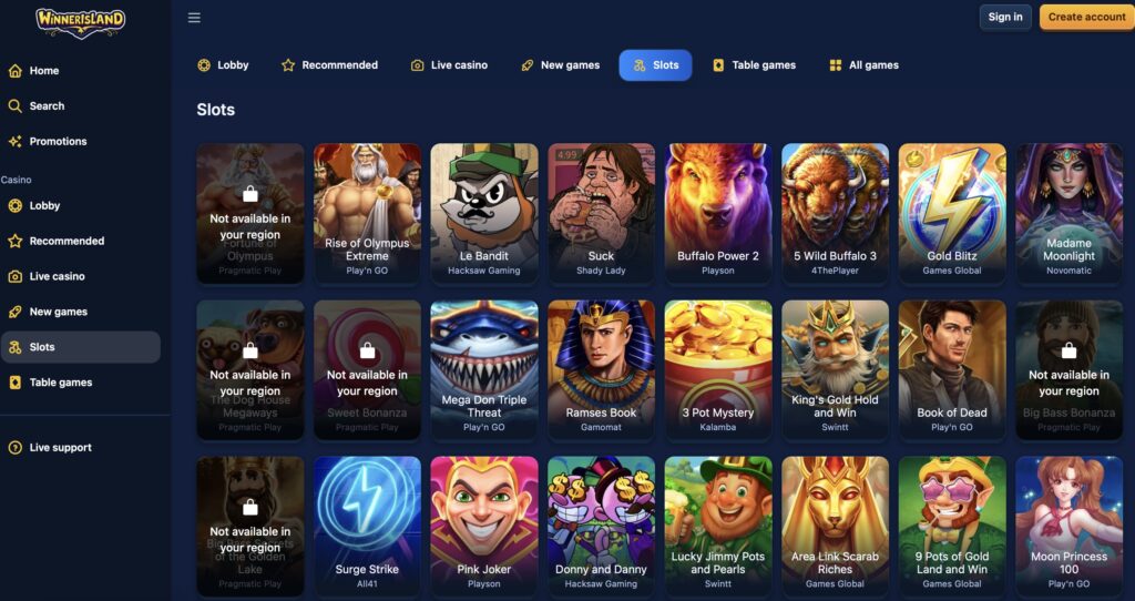 Winner Island Casino – Best Non GamStop Casino 2026